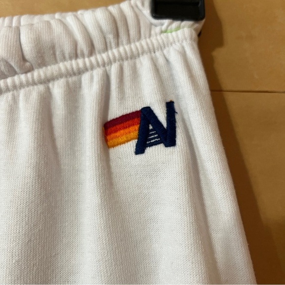 Aviator Nation | Bolt Gradient Sweatpants White Rainbow Jogger Pants Size XS - Picture 4 of 16